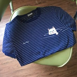 Rip n Dip stripped crew neck sweater size small
